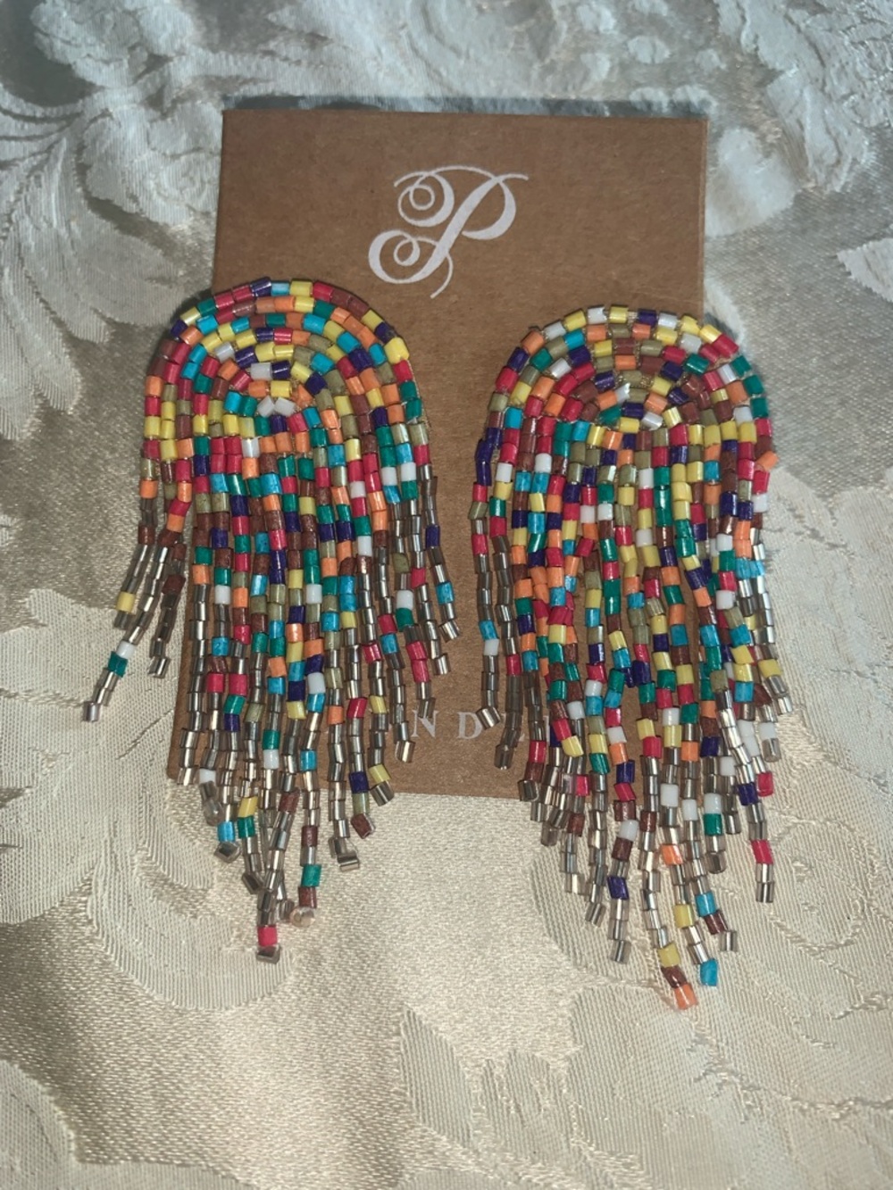 Plunder Rainbow Beaded Fringe Earrings